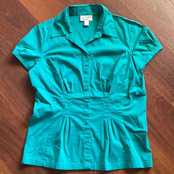 LOFT Tailored Cap Sleeve Buttondown - Picture 1 of 10